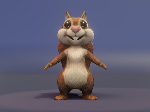 Cartoon Squirrel Animated Modèle 3D