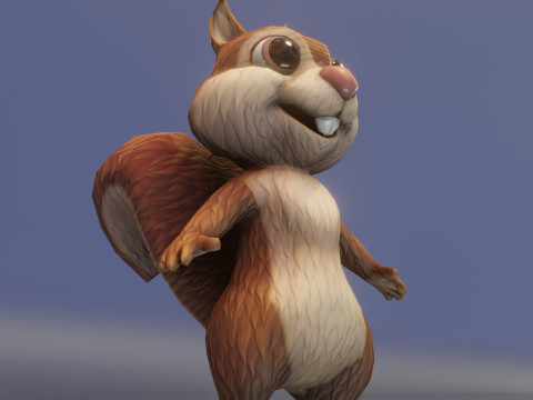 Cartoon Squirrel Animated Modèle 3D