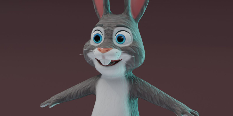 Cartoon Rabbit Animated 3D मॉडल .c4d .max .obj .3ds .fbx .stl .blend 