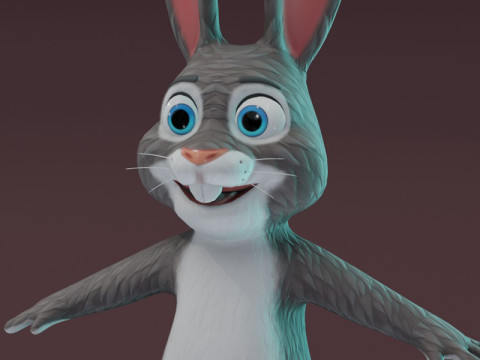 Cartoon Rabbit Animated 3D Model