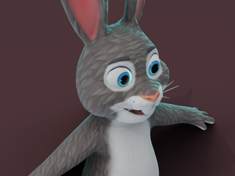 Cartoon Rabbit Animated 3D मॉडल