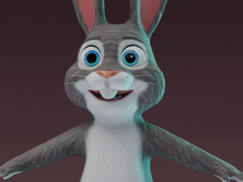 Cartoon Rabbit Animated 3D मॉडल