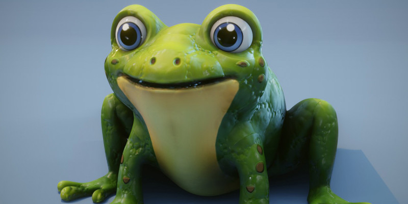 Cartoon Frog Animated 3D Model .c4d .max .obj .3ds .fbx .stl .blend 