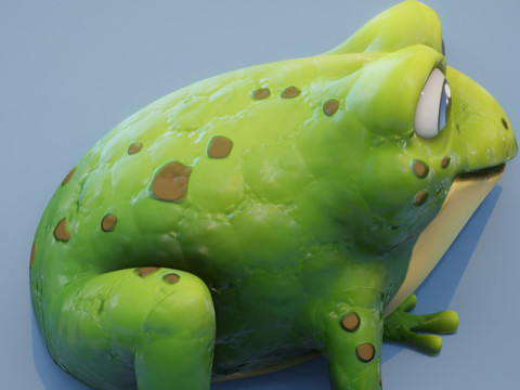 Cartoon Frog Animated 3D Model