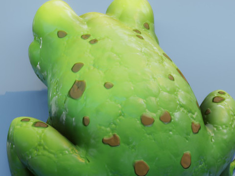 Cartoon Frog Animated 3D Model