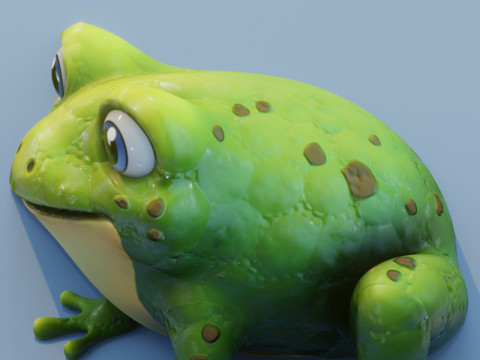 Cartoon Frog Animated 3D Model