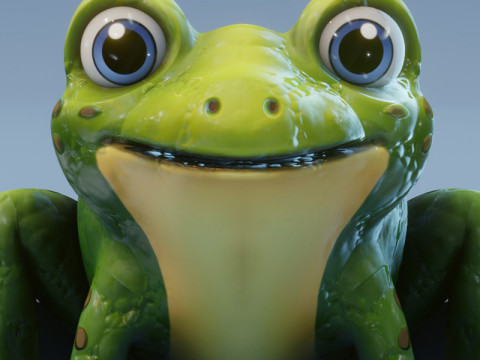 Cartoon Frog Animated 3D Model