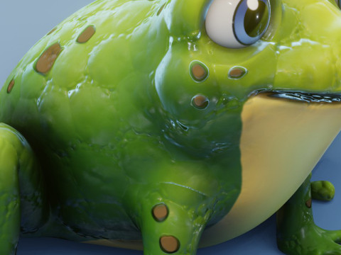 Cartoon Frog Animated 3D Model