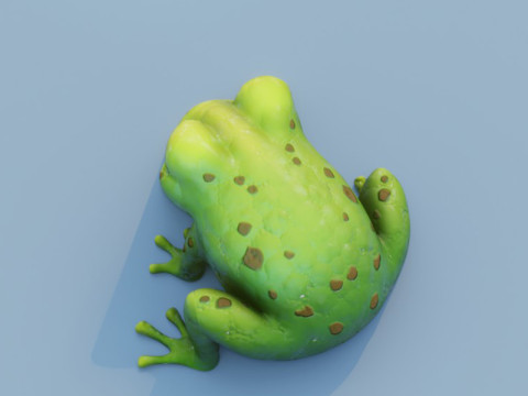 Cartoon Frog Animated 3D Model
