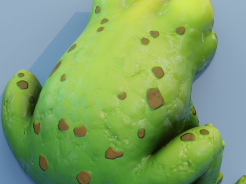 Cartoon Frog Animated 3D Model