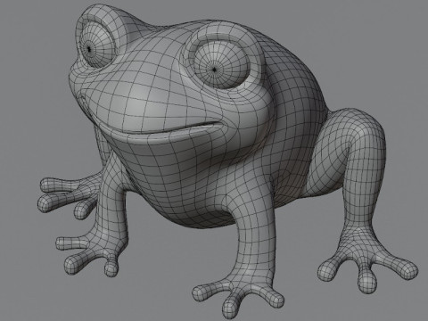 Cartoon Frog Animated 3D Model