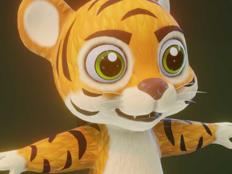 Cartoon Tiger Animated 3D 模型