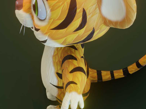 Cartoon Tiger Animated 3Dモデル