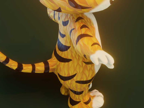 Cartoon Tiger Animated 3Dモデル
