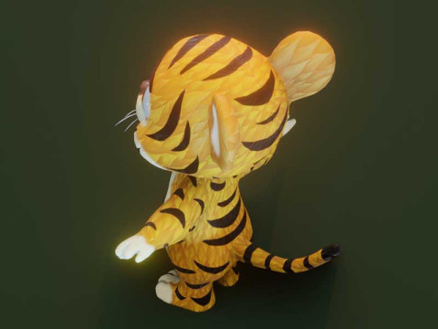 Cartoon Tiger Animated 3Dモデル