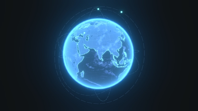 Animated Hologram Planet Earth Sci-Fi 3D Model .c4d .max .obj .3ds .fbx .stl .blend 