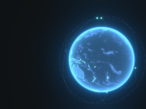 Animated Hologram Planet Earth Sci-Fi 3D Model