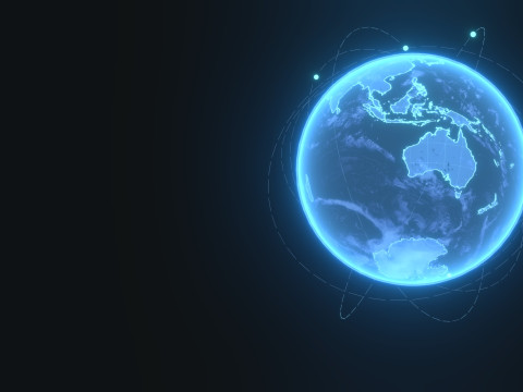 Animated Hologram Planet Earth Sci-Fi 3D Model