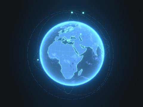 Animated Hologram Planet Earth Sci-Fi 3D Model