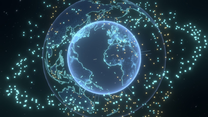 Animated Hologram Planet Earth 6 Sci-Fi 3D Model .c4d .max .obj .3ds .fbx .stl .blend 