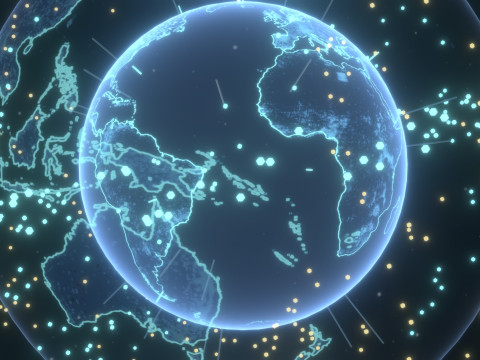 Animated Hologram Planet Earth 6 Sci-Fi 3D Model