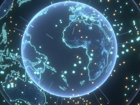 Animated Hologram Planet Earth 6 Sci-Fi 3D Model