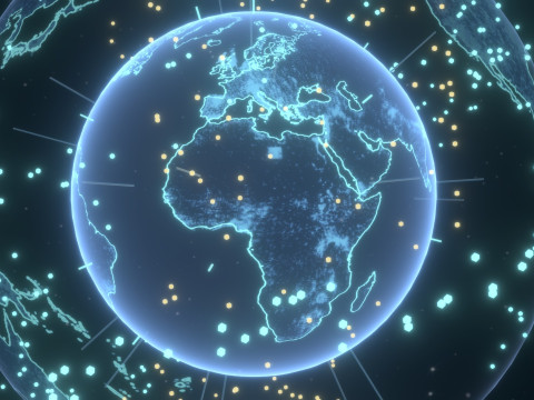Animated Hologram Planet Earth 6 Sci-Fi 3D Model
