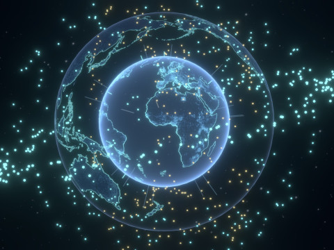 Animated Hologram Planet Earth 6 Sci-Fi 3D Model