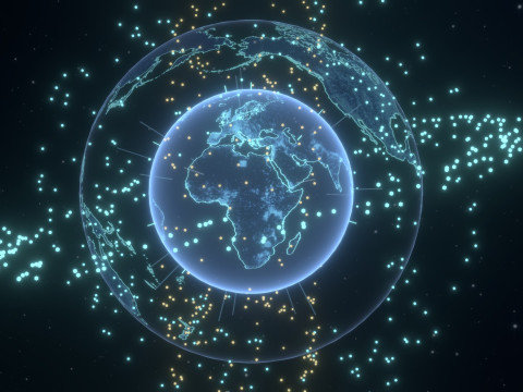 Animated Hologram Planet Earth 6 Sci-Fi 3D Model
