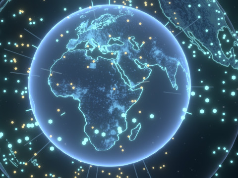 Animated Hologram Planet Earth 6 Sci-Fi 3D Model