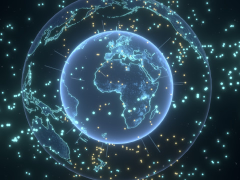 Animated Hologram Planet Earth 6 Sci-Fi 3D Model