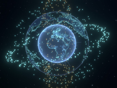 Animated Hologram Planet Earth 6 Sci-Fi 3D Model