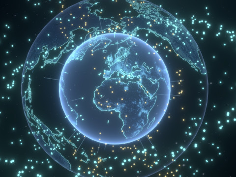 Animated Hologram Planet Earth 6 Sci-Fi 3D Model