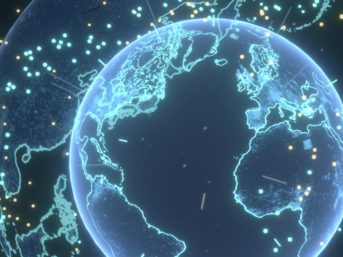 Animated Hologram Planet Earth 6 Sci-Fi 3D Model
