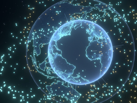 Animated Hologram Planet Earth 6 Sci-Fi 3D Model