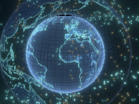 Animated Hologram Planet Earth 6 Sci-Fi 3D Model