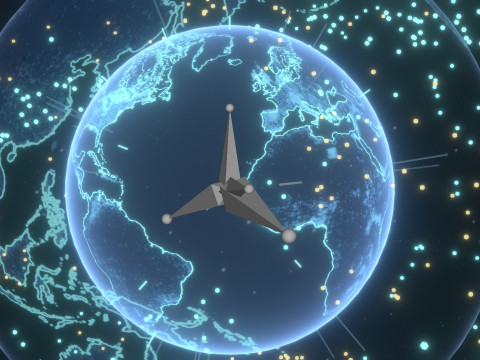 Animated Hologram Planet Earth 6 Sci-Fi 3D Model