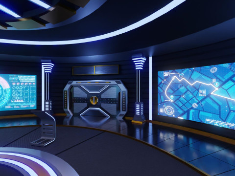 Sci-Fi Command Room Interior Modèle 3D