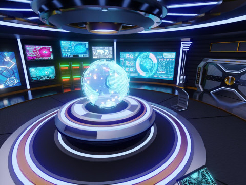 Sci-Fi Command Room Interior Modèle 3D