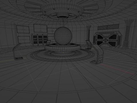 Sci-Fi Command Room Interior Modèle 3D