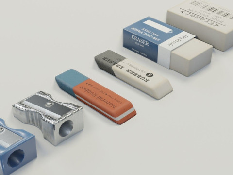 School Supplies Pack Model 3D