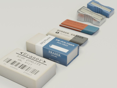 School Supplies Pack Model 3D