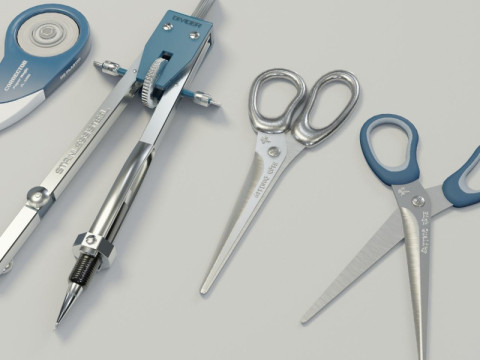 School Supplies Pack Model 3D