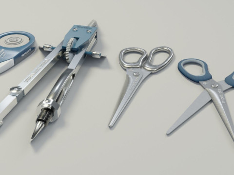 School Supplies Pack Model 3D