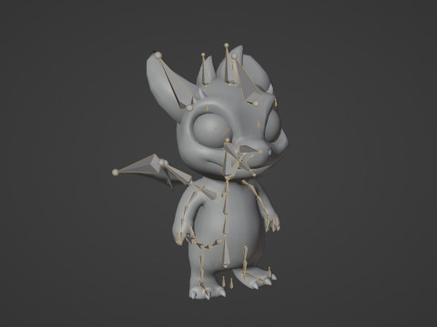 Cartoon Baby Dragon Pink 3D 모델