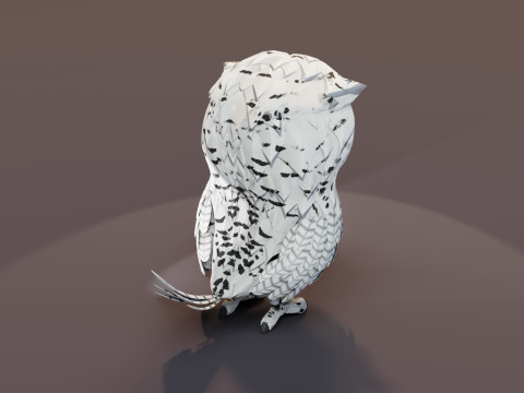 Cartoon Snowy Owl Animated Modello 3D