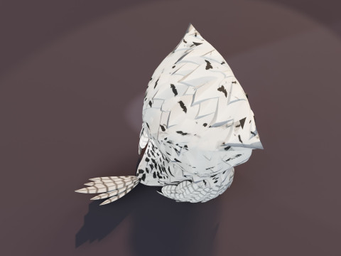 Cartoon Snowy Owl Animated Modello 3D
