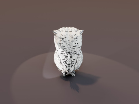 Cartoon Snowy Owl Animated Modello 3D