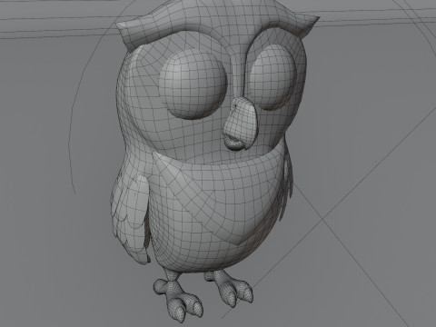 Cartoon Snowy Owl Animated Modello 3D