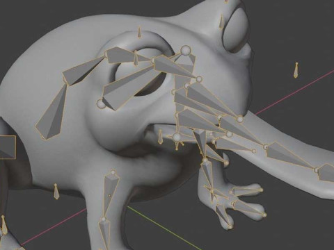 Cartoon Yellow-banded Frog Animated Model 3D
